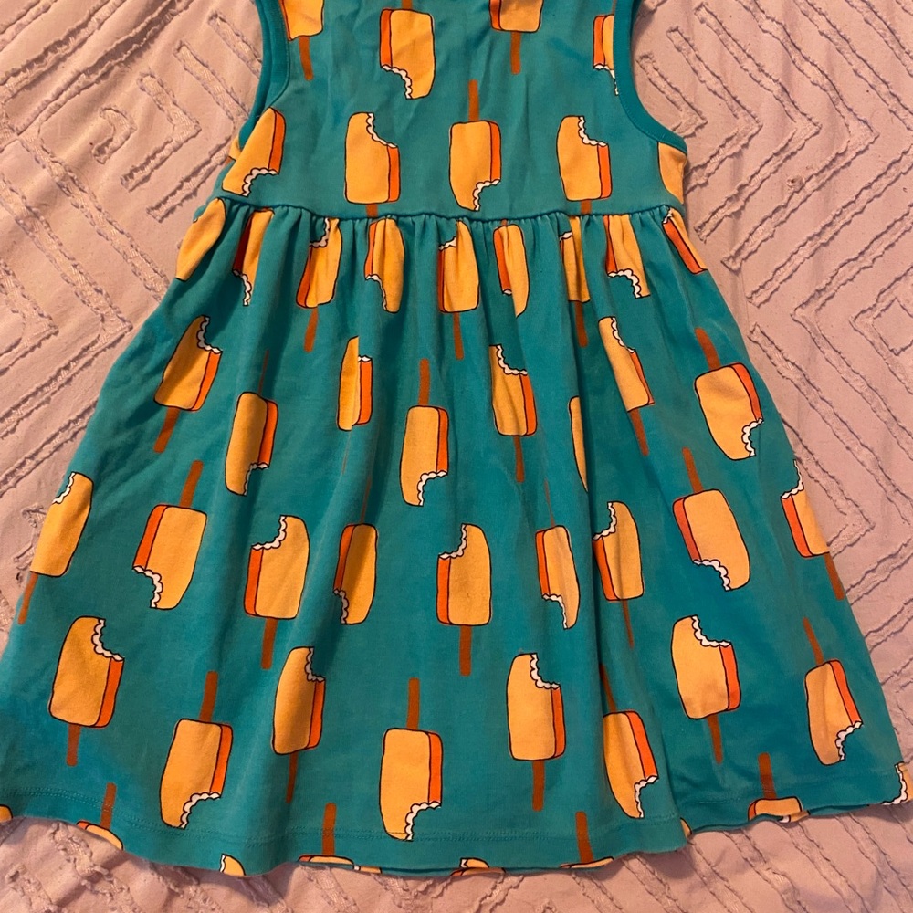 Hanna Andersson size 4 Turquoise Dress with Popsicles Icecream - Picture 5 of 6